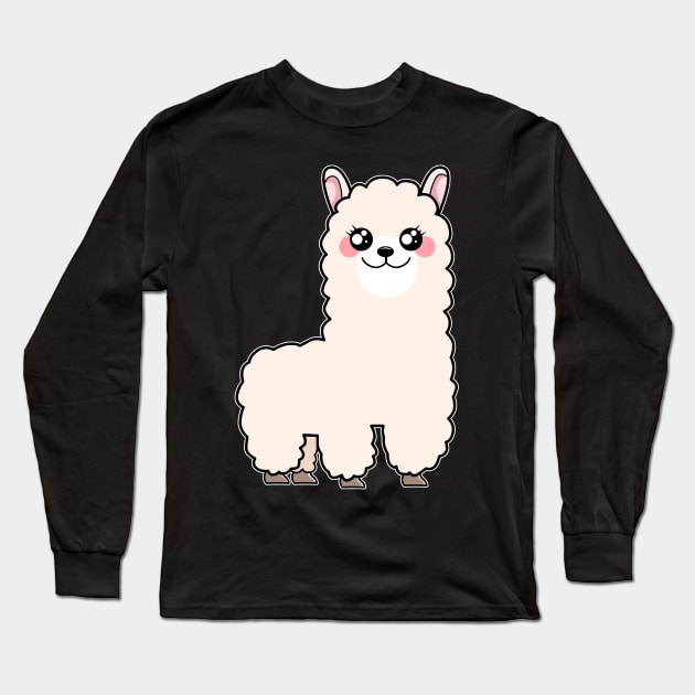 Cute Baby Alpaca Long Sleeve T-Shirt by Imutobi